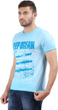 Orange and Orchid Printed Men's Round Neck T-Shirt