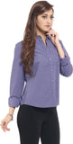 Orange Plum Women's Solid Casual Shirt