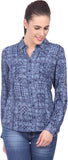 Orange Plum Women's Floral Print Casual Shirt