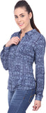 Orange Plum Women's Floral Print Casual Shirt