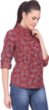 Orange Plum Women's Printed Casual Shirt
