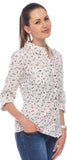 Orange Plum Women's Floral Print Casual Shirt