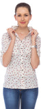 Orange Plum Women's Floral Print Casual Shirt