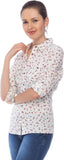 Orange Plum Women's Floral Print Casual Shirt