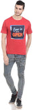 Orange Plum Printed Men's Round Neck T-Shirt