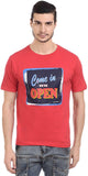 Orange Plum Printed Men's Round Neck T-Shirt
