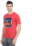 Orange Plum Printed Men's Round Neck T-Shirt