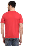 Orange Plum Printed Men's Round Neck T-Shirt