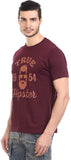 Orange Plum Printed Men's Round Neck T-Shirt