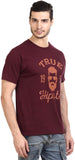 Orange Plum Printed Men's Round Neck T-Shirt