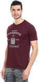 Orange Plum Printed Men's Round Neck T-Shirt