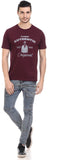 Orange Plum Printed Men's Round Neck T-Shirt