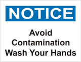 clickforsign Avoid Contanimation Wash your Hands Emergency Sign