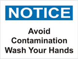clickforsign Avoid Contanimation Wash your Hands Emergency Sign