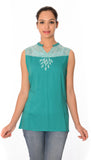 Oviya Casual Sleeveless Self Design Women's Top