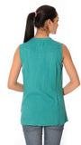 Oviya Casual Sleeveless Self Design Women's Top