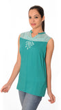 Oviya Casual Sleeveless Self Design Women's Top