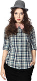 People Women's Checkered Casual Shirt