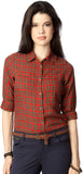 People Women's Checkered Casual Shirt