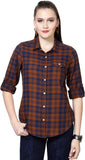 People Women's Checkered Casual Shirt