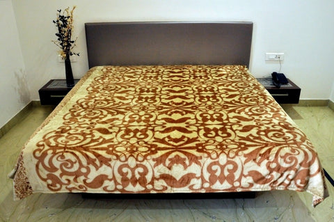 Valtellina Checkered Double Blanket Brown