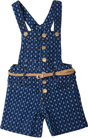 Yellow Pingo Girl's Blue Dungaree