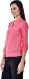 Colors Couture Casual 3/4 Sleeve Solid Women's Top