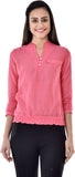 Colors Couture Casual 3/4 Sleeve Solid Women's Top