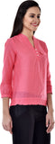 Colors Couture Casual 3/4 Sleeve Solid Women's Top
