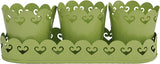 The Yellow Door Planters with Tray/ Tea Light Holders - Green Plant Container Set