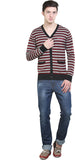 Platinum League Striped V-neck Casual Men's Sweater