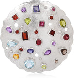 RosesNRibbons Rhodium Garnet, Amethyst, Citrine, Topaz, Quartz, Peridot Sterling Silver