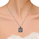 RosesNRibbons Rhodium Sterling Silver