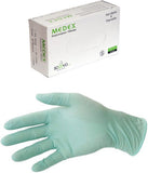 Medex Powder Free Green (Size - M - 100 Pcs) Latex Examination Gloves