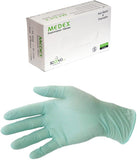 Medex Powder Free Green (Size - M - 100 Pcs) Latex Examination Gloves