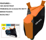 AdroitZ PREMIUM Orange & Black Bike Body Cover For Honda Aviator Two Wheeler Cover