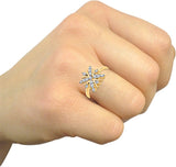 Eldora Alloy Cubic Zirconia Yellow Gold Ring