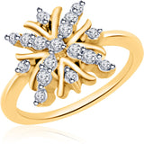 Eldora Alloy Cubic Zirconia Yellow Gold Ring