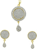 The Art Jewellery Pleasing Circular CZ Brass Jewel Set