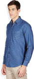 GHPC Men's Checkered Casual Denim Shirt