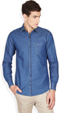 GHPC Men's Checkered Casual Denim Shirt