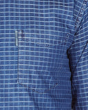 GHPC Men's Checkered Casual Denim Shirt