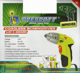 Prescott Bosch 4.8V Rechargeable Cordless with 44 Bits Combination Screwdriver Set