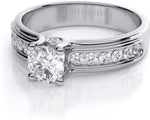 Zevrr Sterling Silver Swarovski Zirconia Platinum NA K Ring
