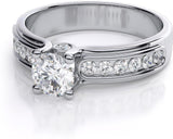 Zevrr Sterling Silver Swarovski Zirconia Platinum NA K Ring