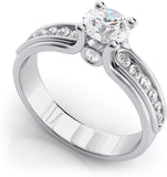 Zevrr Sterling Silver Swarovski Zirconia Platinum NA K Ring