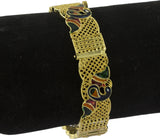 R18Jewels-Fashion&U Peacock Princess Metal, Enamel Yellow Gold Bangle