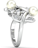 KuberBox Sortilège Pearl Gold Diamond, Pearl 14K White Gold 14 K Ring