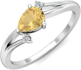 KuberBox Ravishing Ring White Gold Diamond, Topaz 14K White Gold 14 K Ring