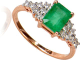 Rakam Gold Emerald, Diamond 14K Rose Gold 14 K Ring